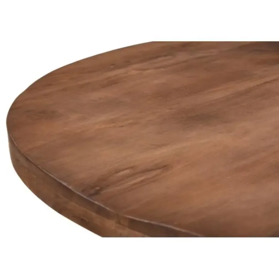 Ronde Eettafels-Livingfurn - Eetkamertafel Rocky Round Spider 150cm - Mangohout / Gecoat Staal