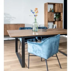 Industriële Eettafels-Livingfurn - Eetkamertafel Valdez - U poot - Mango Hout - 200 cm - Bruin
