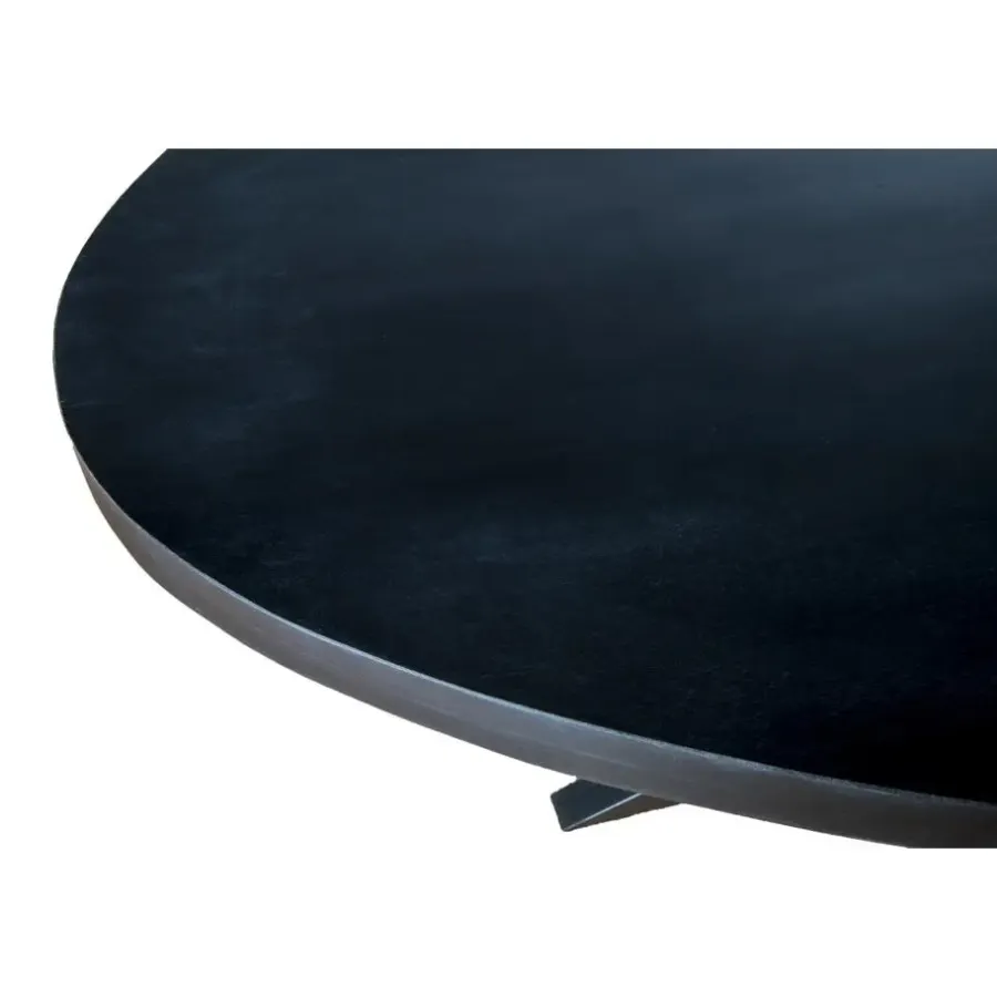 Livingfurn - Eetkamertafel Kala Oval Spider 160cm - Mangohout / Gecoat Staal