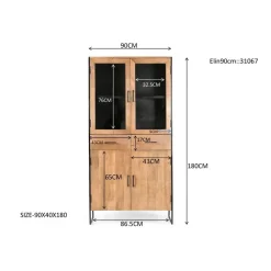 Buffetkasten-Livingfurn - Kabinetkast Elin - 90x40x180cm