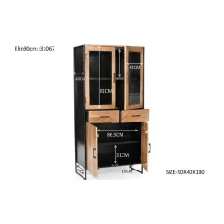 Buffetkasten-Livingfurn - Kabinetkast Elin - 90x40x180cm