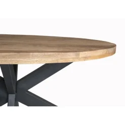 Industriële Eettafels|Ovale Eettafels-Brix LivingFurn - Ovale Eetkamertafel Mangohout - Eettafel -160cm - Bruin