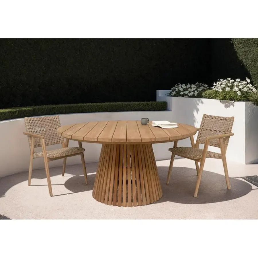 Tuintafels-Livingfurn - Tuintafel - Cindo 120cm - Bruin