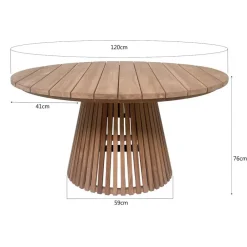 Tuintafels-Livingfurn - Tuintafel - Cindo 120cm - Bruin