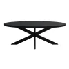 Livingfurn - Zwart Ovale Eetkamertafel - - Mango Hout - 210 cm