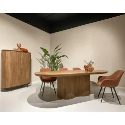 Wandkasten-Livingfurn Kabinetkast Noor Naturel 150cm Mangohout