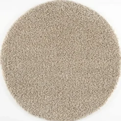 Hoogpolige Vloerkleden|Ronde Vloerkleden-Muratap Loca Shaggy Rond Vloerkleed Beige Hoogpolig - 240 CM ROND