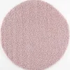 Muratap Loca Shaggy Rond Vloerkleed Licht Roze Hoogpolig - 120 CM ROND