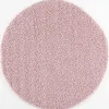 Muratap Loca Shaggy Rond Vloerkleed Licht Roze Hoogpolig - 150 CM ROND