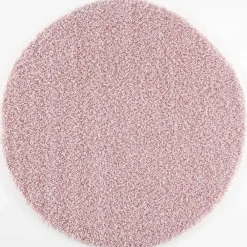 Muratap Loca Shaggy Rond Vloerkleed Licht Roze Hoogpolig - 150 CM ROND