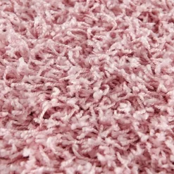 Muratap Loca Shaggy Rond Vloerkleed Licht Roze Hoogpolig - 150 CM ROND
