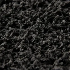 Hoogpolige Vloerkleden|Ronde Vloerkleden-Muratap Loca Shaggy Rond Vloerkleed Zwart Hoogpolig - 120 CM ROND