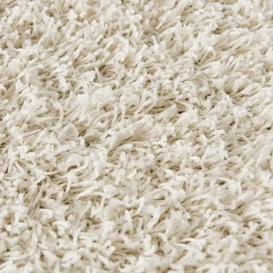 Vloerkleden|Hoogpolige Vloerkleden-Muratap Loca Shaggy Rond Vloerkleed Creme Hoogpolig - 150 CM ROND