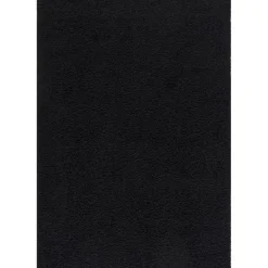 Muratap Loca Shaggy Vloerkleed – Modern Uni Effen – Zwart Hoogpolig & Zacht - 200x290 CM
