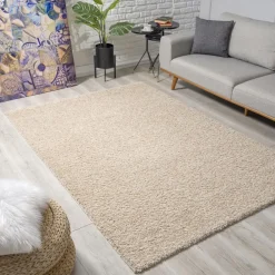 Muratap Loca Shaggy Vloerkleed Beige Hoogpolig - 240x340 CM