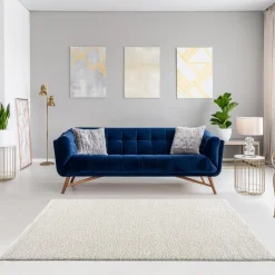 Muratap Loca Shaggy Vloerkleed Creme Hoogpolig - 200x200 CM Vierkant