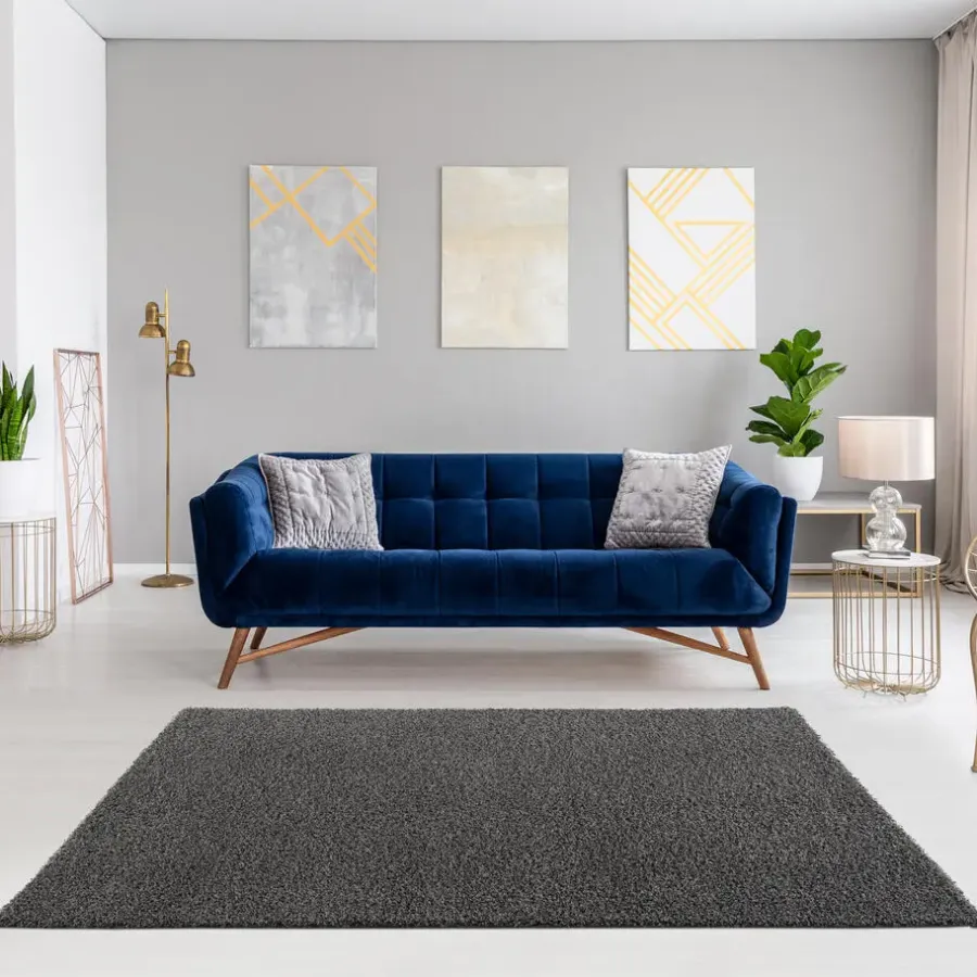 Muratap Loca Shaggy Vloerkleed Grijs Hoogpolig - 300x400 CM