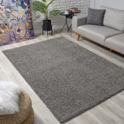 Muratap Loca Shaggy Vloerkleed Grijs Hoogpolig - 240x340 CM