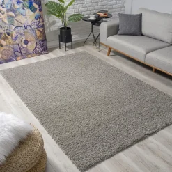 Hoogpolige Vloerkleden-Muratap Loca Shaggy Vloerkleed Lichtgrijs Hoogpolig - 160x230 CM