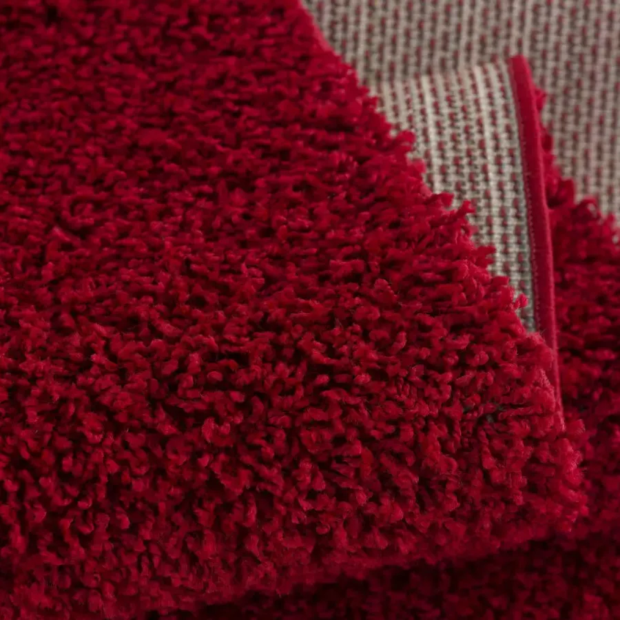 Hoogpolige Vloerkleden-Muratap Loca Shaggy Vloerkleed Rood Hoogpolig - 140x200 CM
