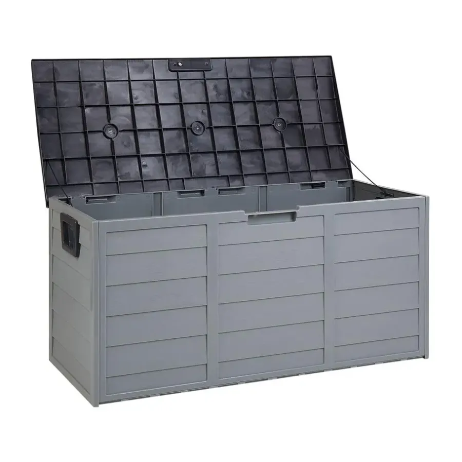 Beliani LOCARNO - Kussenbox - Grijs - 112 cm - Synthetisch materiaal