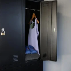 IVOL Lockerkast Zwart - 60x185 cm - 4 lockers