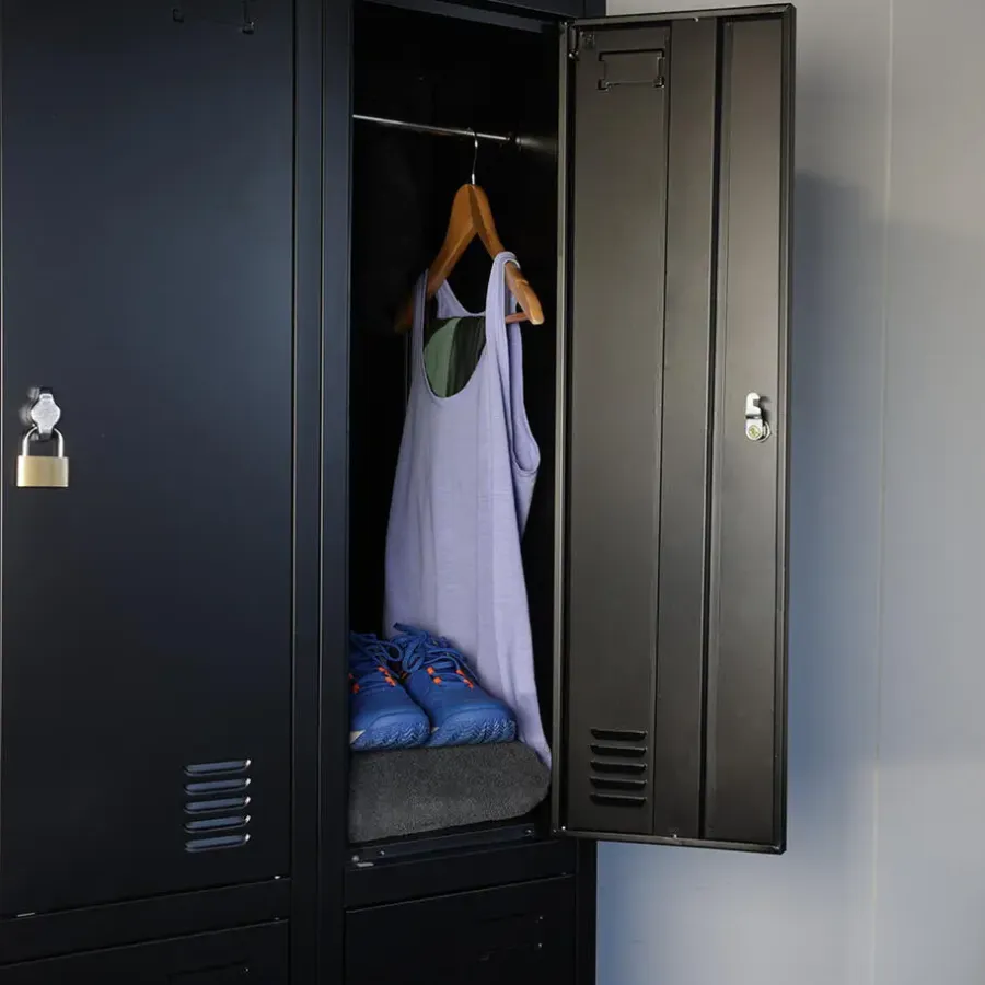 IVOL Lockerkast Zwart - 60x185 cm - 4 lockers