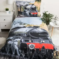 Locomotief Dekbedovertrek Trein - Eenpersoons - 140 x 200 cm - Katoen