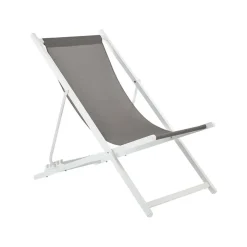 Kamperen En Outdoor-Beliani LOCRI II - Strandstoel - Grijs/Wit - Polyester