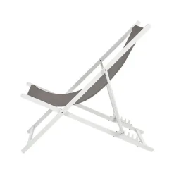 Kamperen En Outdoor-Beliani LOCRI II - Strandstoel - Grijs/Wit - Polyester