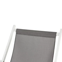 Kamperen En Outdoor-Beliani LOCRI II - Strandstoel - Grijs/Wit - Polyester