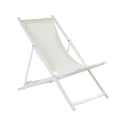 Kamperen En Outdoor-Beliani LOCRI II - Strandstoel - Wit/Beige - Polyester