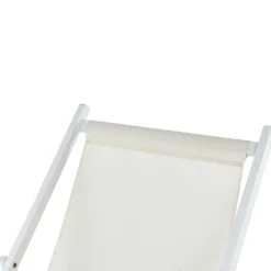 Kamperen En Outdoor-Beliani LOCRI II - Strandstoel - Wit/Beige - Polyester