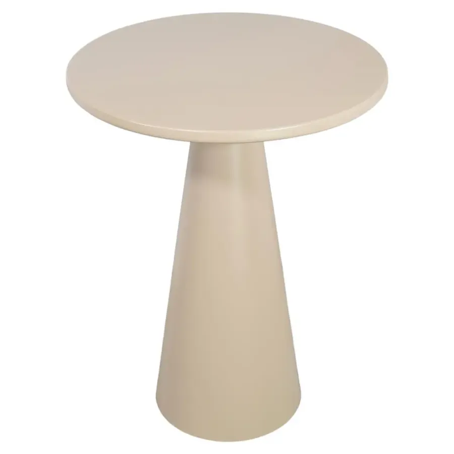 Loft24 LOFT42 Bijzettafel Ferry trompetvoet - Metaal - Beige - 60x44