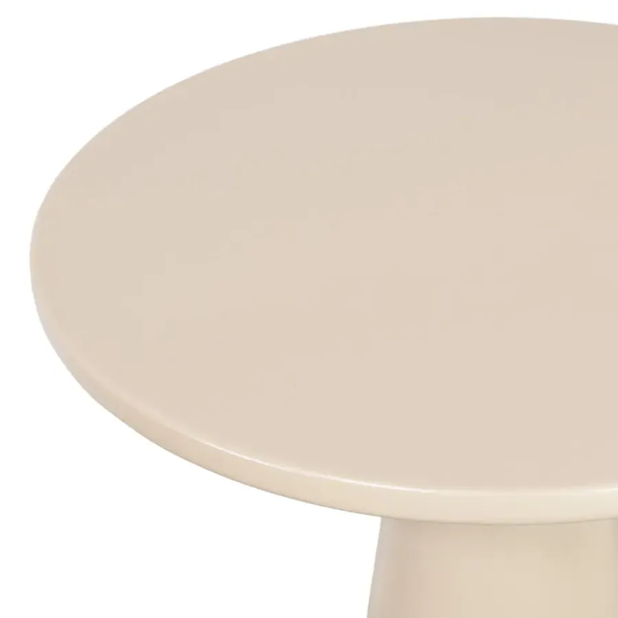 Loft24 LOFT42 Bijzettafel Ferry trompetvoet - Metaal - Beige - 60x44