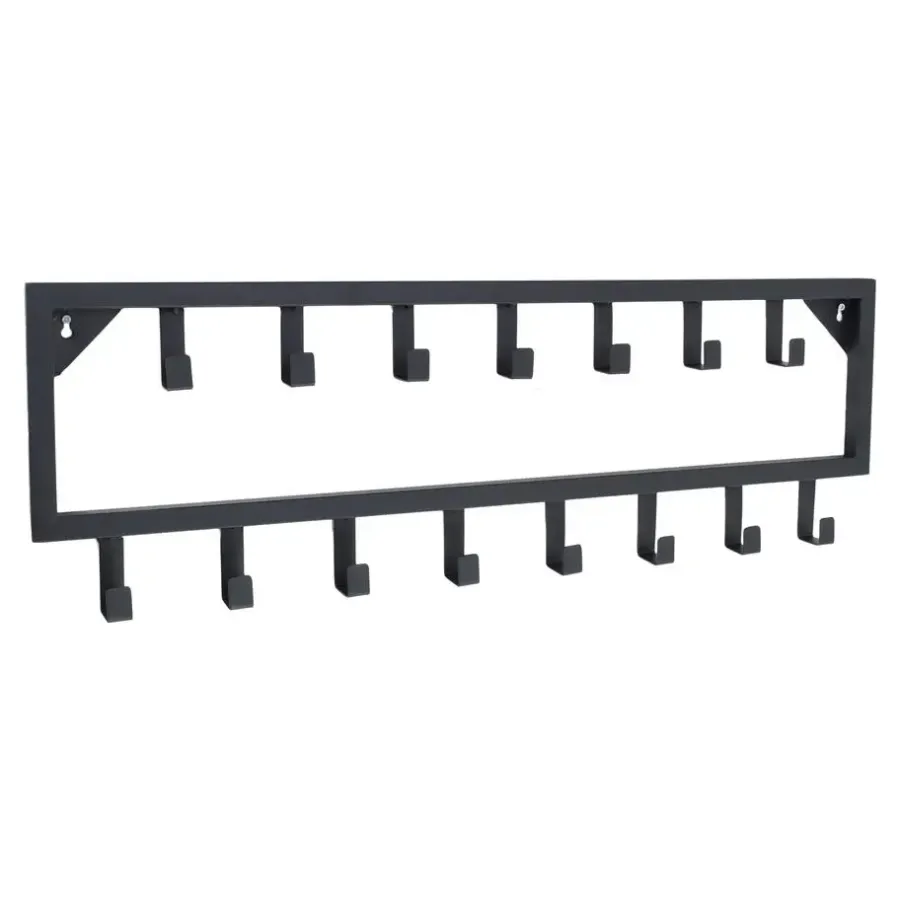 Loft24 LOFT42 Bono Kapstok - Zwart – Metaal – 15 haken - 80x26x4