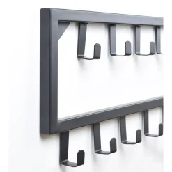 Kapstokken-Loft24 LOFT42 Bono Small Kapstok - Zwart – Metaal – 9 haken - 50x26x4