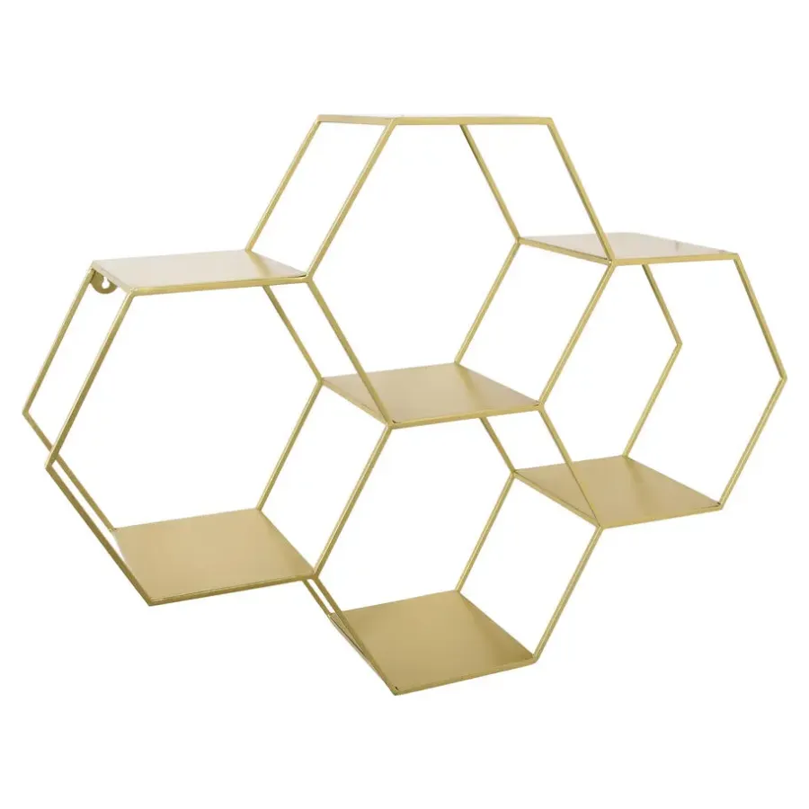 Wandrekken-Loft24 LOFT42 Hexagon Wandrek Zeshoekig - Goud - 57x80x20