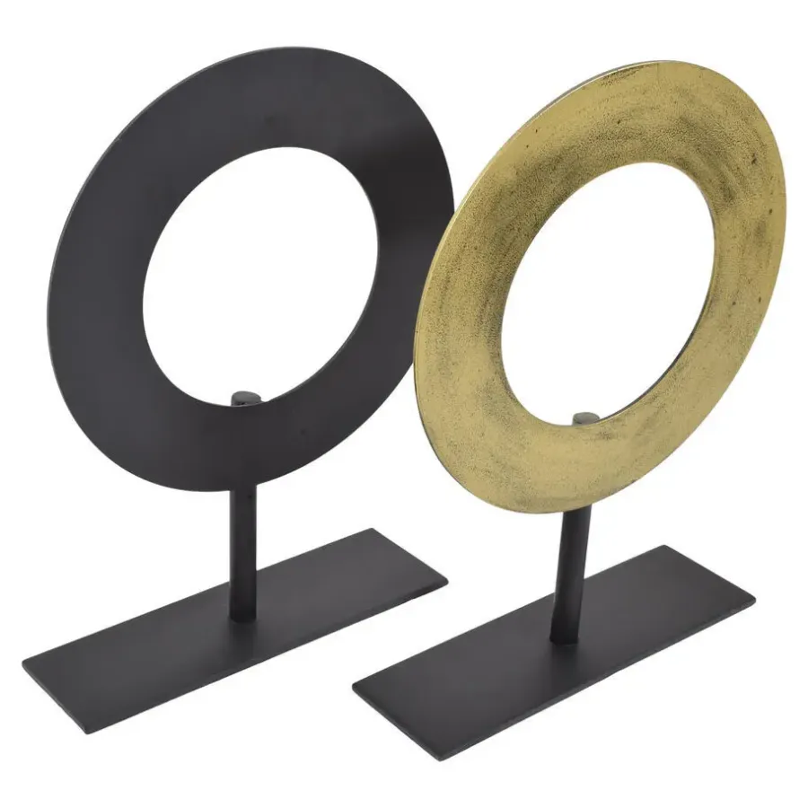 LOFT42 Joris Ornament op voet - Zwart Metaal Ø25cm