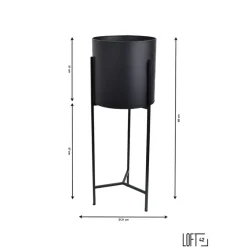 Loft24 LOFT42 Joy Plantenbak Rond - Metaal - Mat Zwart