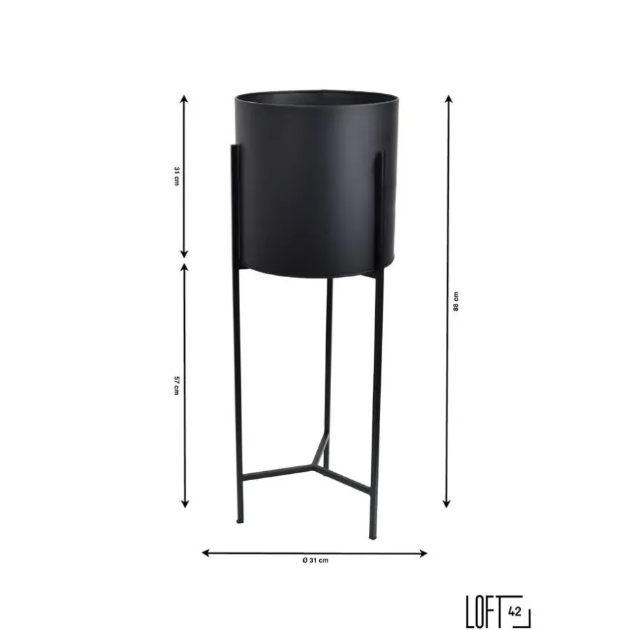 Loft24 LOFT42 Joy Plantenbak Rond - Metaal - Mat Zwart