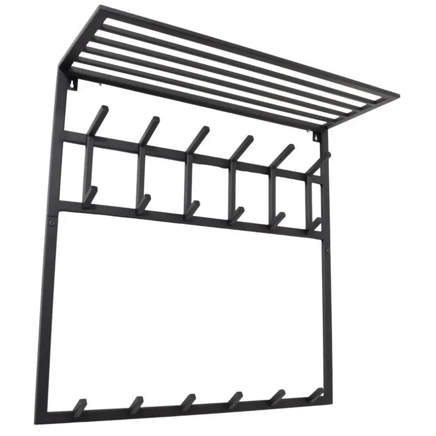 Loft24 LOFT42 Kapstok Jaimy - Zwart – Metaal – 6 dubbele haken - 80x80x30