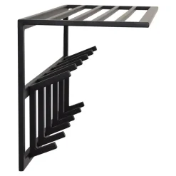 Kapstokken-Loft24 LOFT42 Kapstok Jaimy - Zwart – Metaal – 6 dubbele haken - 80x35x30