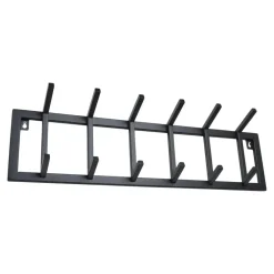Loft24 LOFT42 Kapstok Jaimy Single - Zwart – Metaal – 6 dubbele haken - 80x24x12