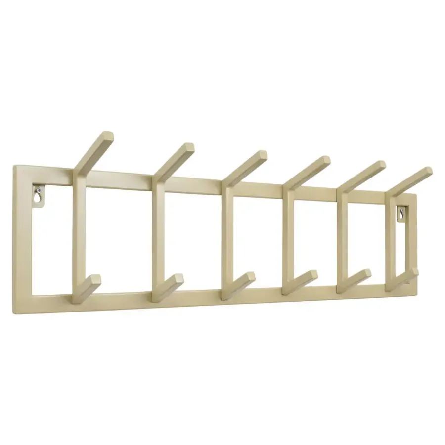 Kapstokken-Loft24 LOFT42 Kapstok Jaimy Single - Beige – Metaal – 6 dubbele haken - 80x24x12