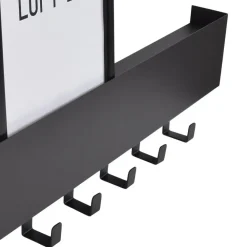 Kapstokken-Loft24 LOFT42 Mula Wandkapstok - 61x19x6 - Zwart metaal - 6 haken