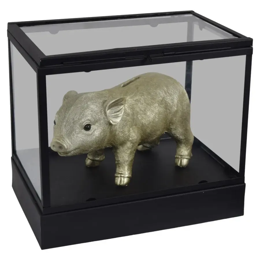 Beelden-Loft24 LOFT42 Showy Glazen Display Box Zwart - Metaal - (27x30x20)