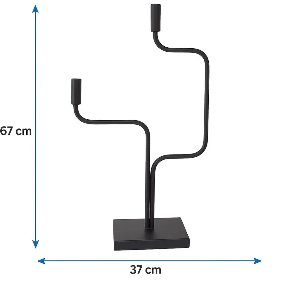 Loft24 LOFT42 Swing Kandelaar - 2 Kaarsen - Metaal - Mat Zwart -67x37x16