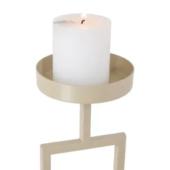 Kandelaars En Windlichten-Loft24 LOFT42 Vloerkandelaar Set Flame - Beige metaal