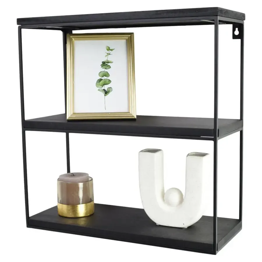 Loft24 LOFT42 Wally Wandrek met Zwart Mangohout - Metaal - 45x45x18